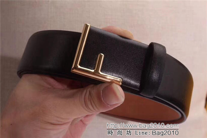 FENDI芬迪 打孔針新款 原單進口雙面頭層牛皮 原單釕鈀電鍍F扣 男士皮帶  xfp1219